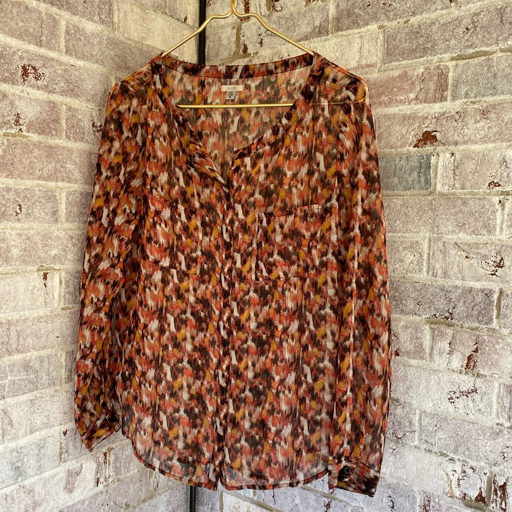 Urban Outfitters buttondown sheer blouse
